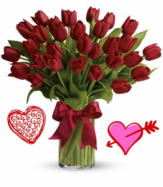11) Tulipánová kytice červená