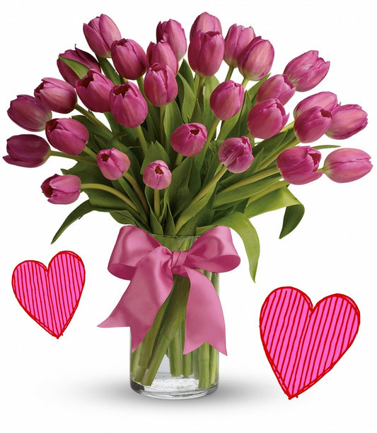 13) Tulipánová kytice růžová